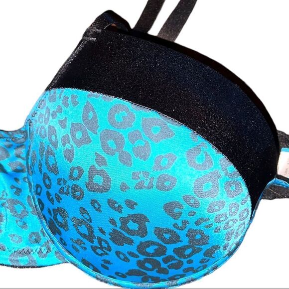 Cute black trim with blue animal print design! Push up! - Picture 6 of 7